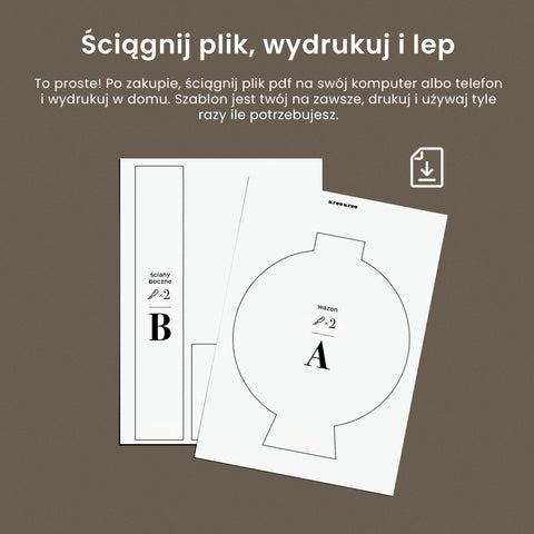 Szablon papierowy Wazon Okrągły
