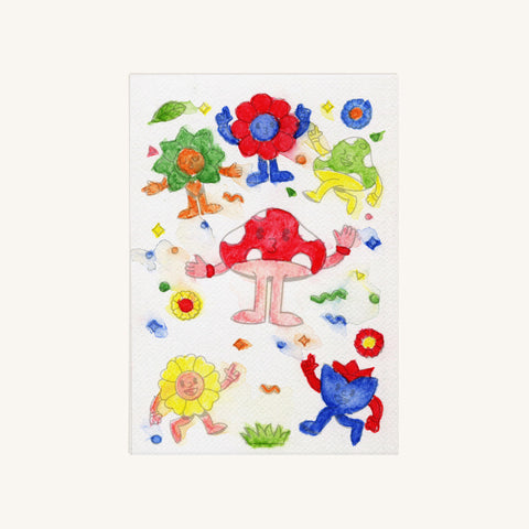 KreoKartka szablon A6 Grzybki