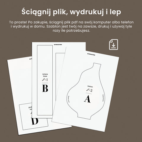 Szablon papierowy Wazon Falisty