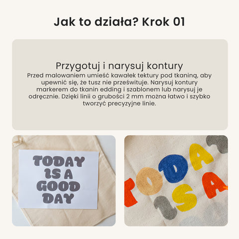 Markery do tekstyliów + Torba